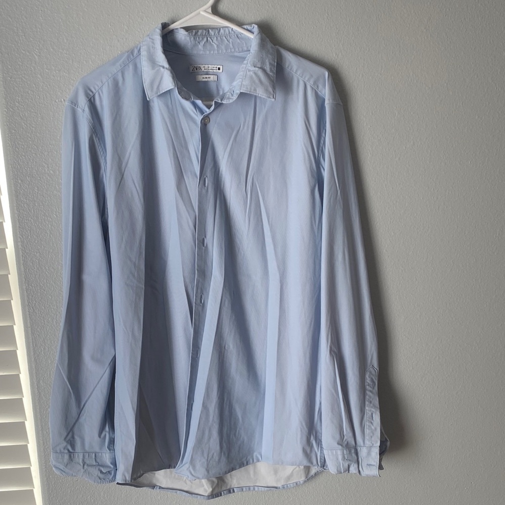 Zara Men's Sky Blue Dress Shirt